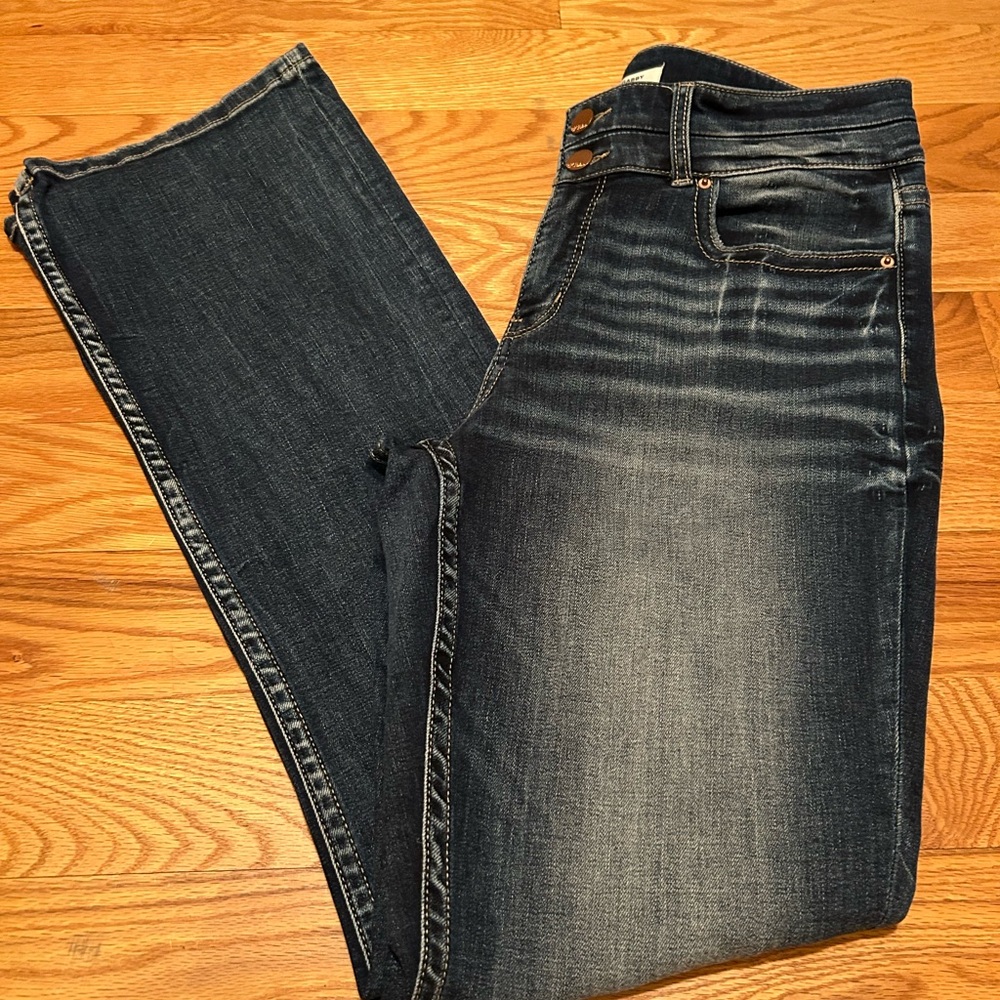 BKE Gabby Curvy Fit Bootcut Jeans - Dark Blue - Picture 2 of 4